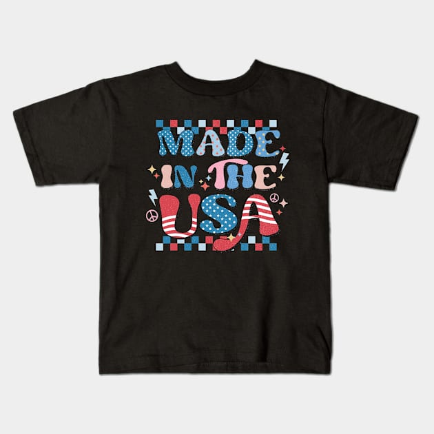 Made in United States 4th July Kids T-Shirt by Teewyld